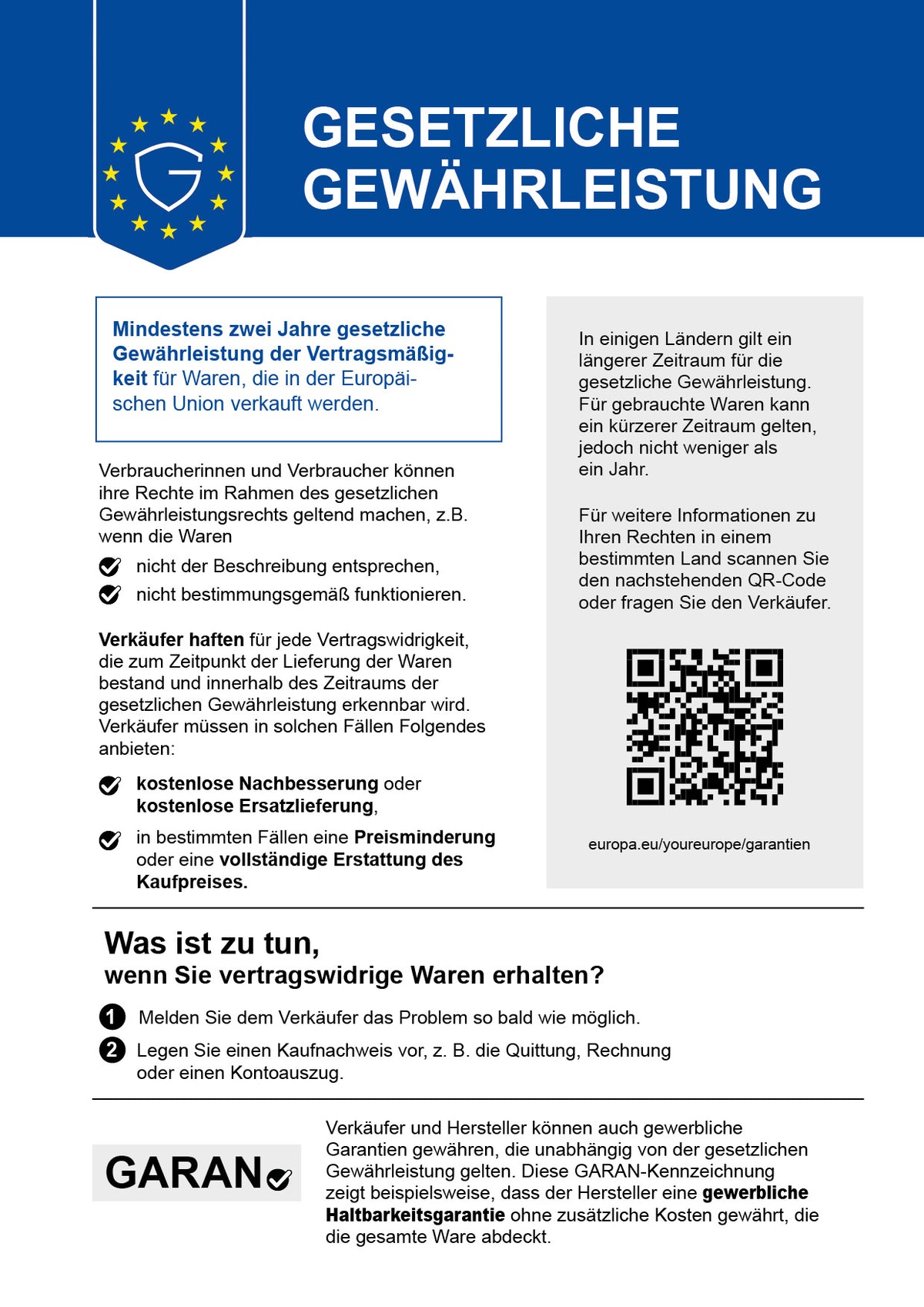 Gewährleistungslabel